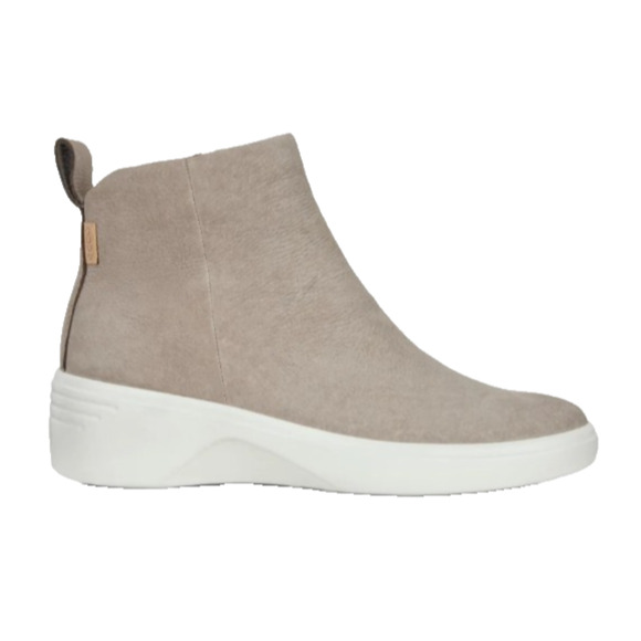 Ecco Shoes - Ecco Leather Wedge Sneaker Soft 7 City Booties Zip Gray Nubuck Womens 41 Size 10